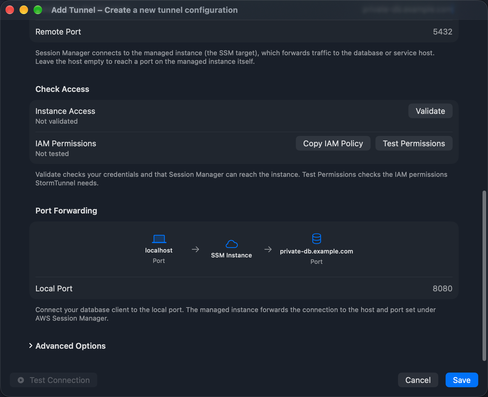 AWS port forwarding and local port